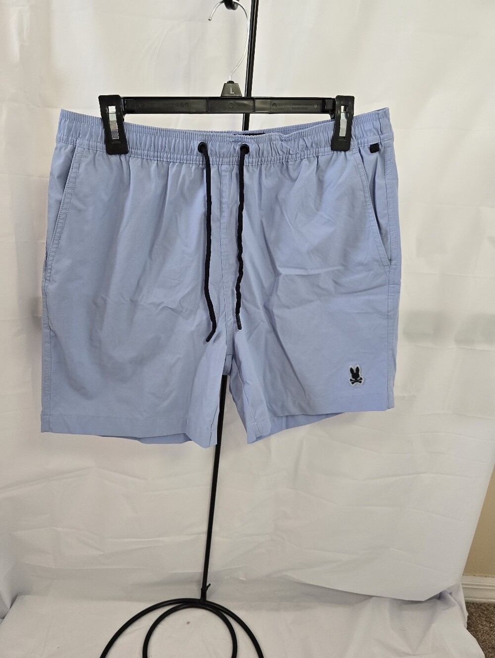 Psycho Bunny Men's Light Blue Malta Hydrochromic Swim Trunks - Size Medium